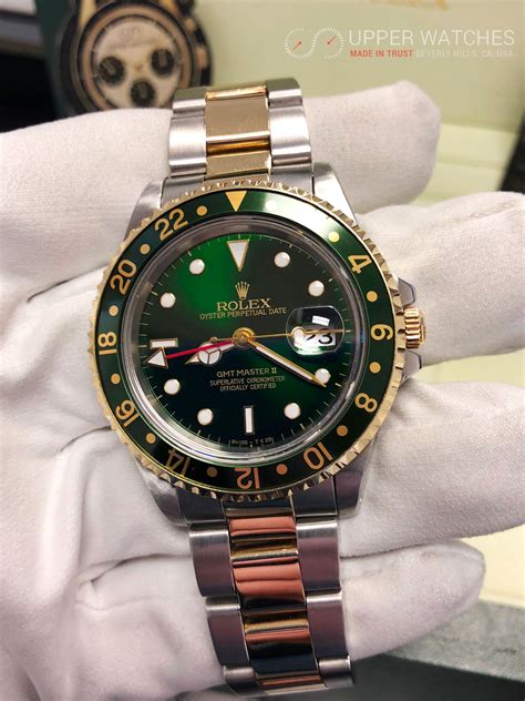 rolex gmt master ii gold green face|rolex gmt master ii models.